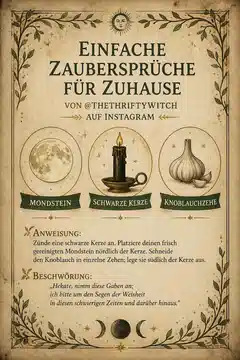 Einfache Zaubersprüche für zuhause von @thethtiftywitch auf Instagram