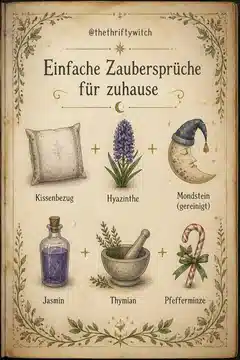 Einfache Zaubersprüche für zuhause von @thethtiftywitch auf Instagram