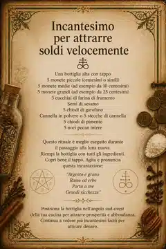 Incantesimo per attrarre soldi velocemente