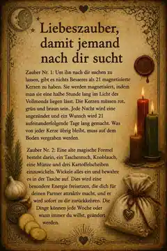 Liebeszauber, damit jemand nach dir sucht
