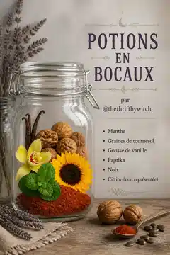 Potions en bocaux par @thethrifthywitch