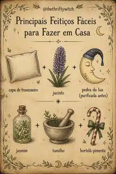 Principais Feitiços Fáceis para Fazer em Casa por @thethtiftywitch no Instagram