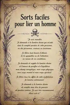 Sorts faciles pour lier un homme