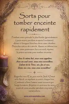 Sorts pour tomber enceinte rapidement